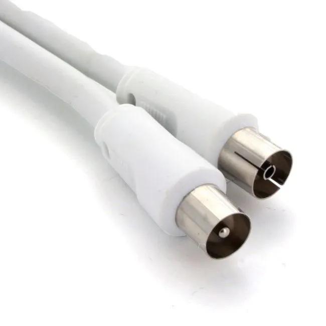 кабель антенный коаксиальный вилка(coax 9.0mm) - розетка(coax 9.0mm),  1.5 метра, цвет белый